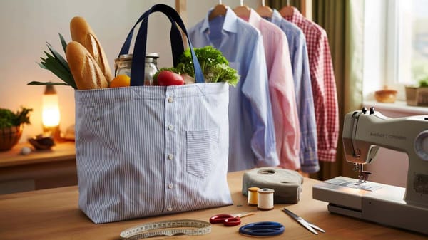 Alte Herrenhemden? Mit diesem simplen Nähtrick zum Luxus-Einkaufsbeutel