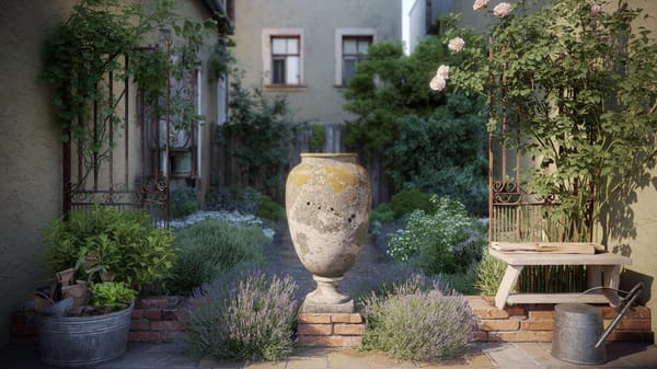 Mit nur einem Fundstück: So bekommt dein Garten nostalgischen Altbau-Charme