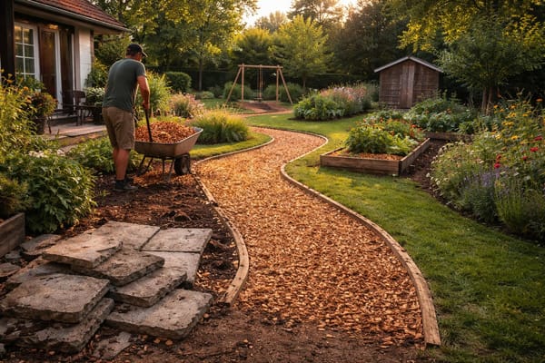 Raus mit dem Beton: Dieser DIY-Holzweg macht deinen Garten in Stunden wohnlich